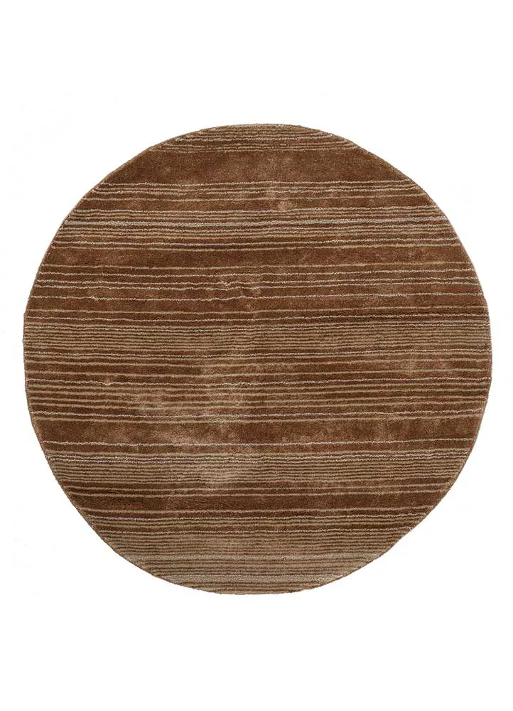 Wollteppich rund - 120 x 120 cm - orange