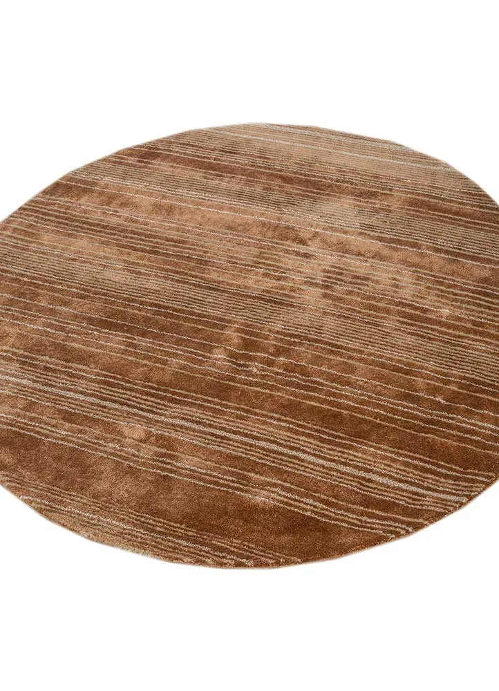 Wollteppich rund - 120 x 120 cm - orange