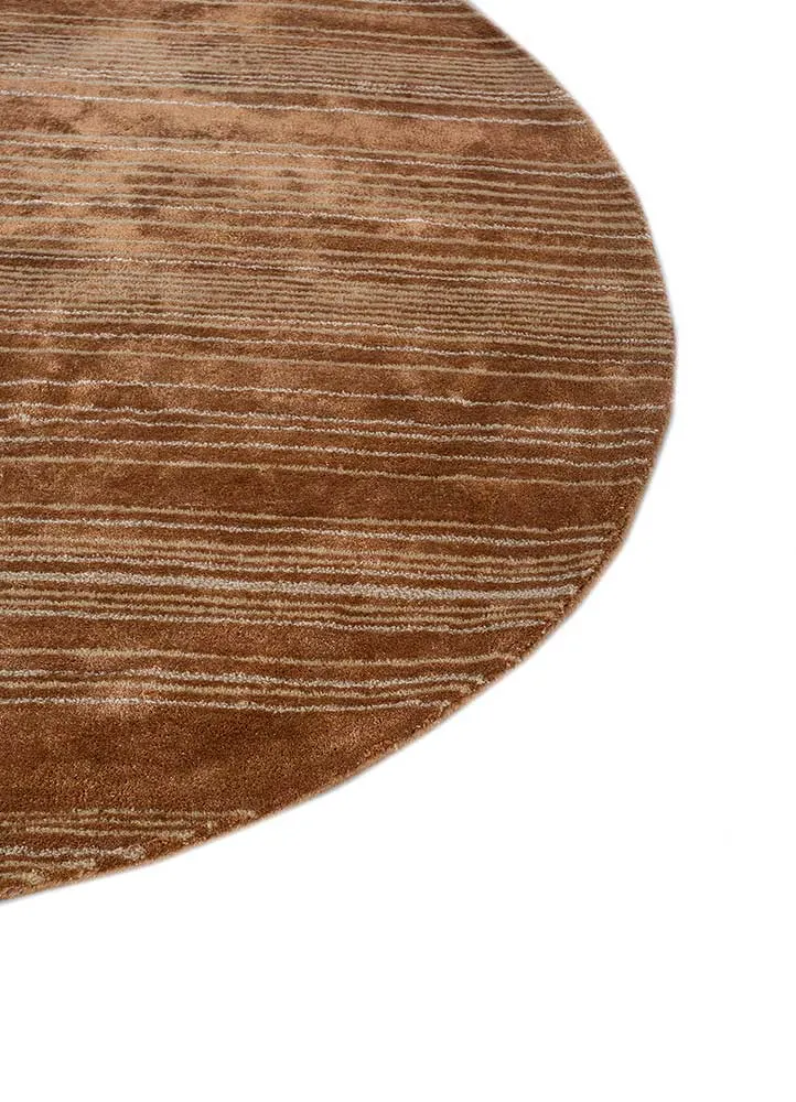 Wollteppich rund - 120 x 120 cm - orange