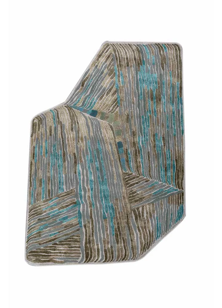 Designer Teppich sonderform - 180 x 270 cm - blau