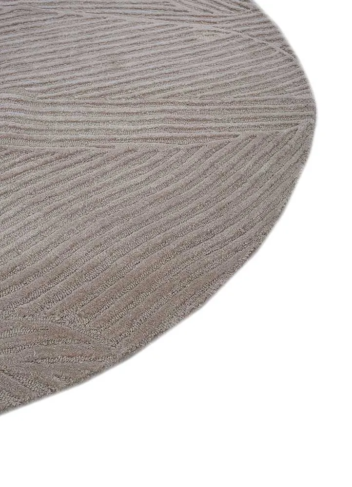 Wollteppich rund - 180 x 180 cm - grau