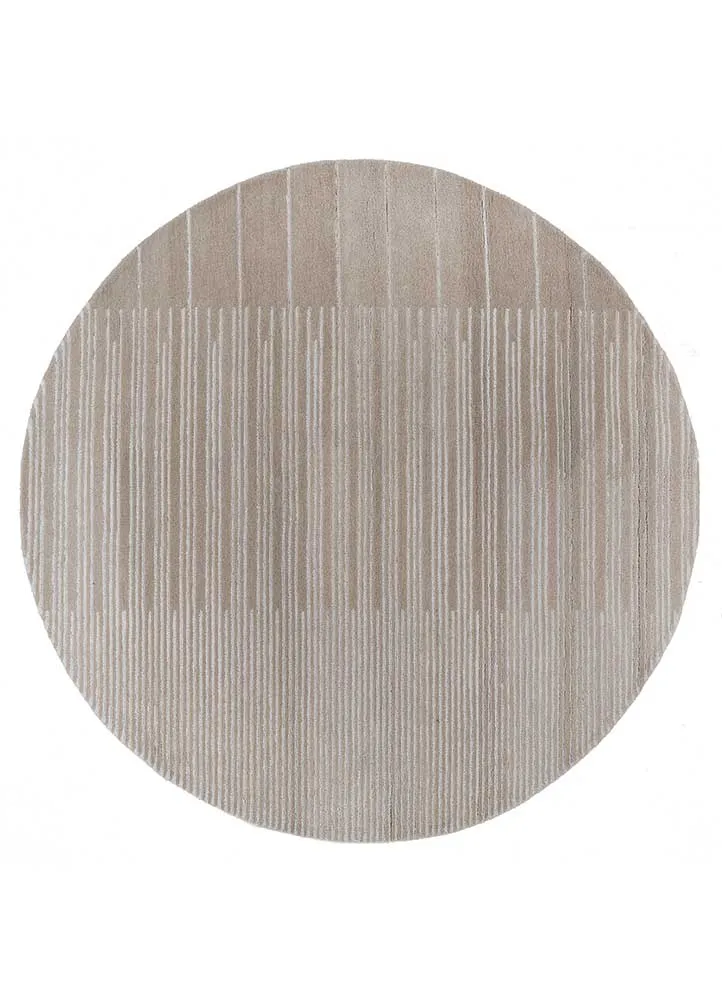 Wollteppich rund - 180 x 180 cm - beige