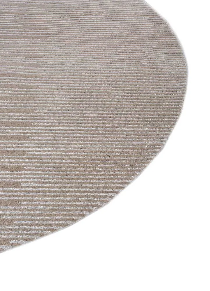 Wollteppich rund - 180 x 180 cm - beige