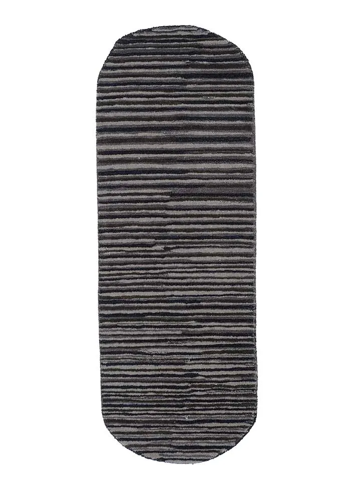 Wollteppich sonderform - 55 x 152 cm - anthrazit