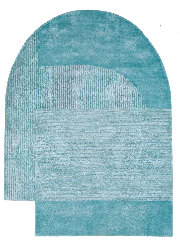 Designer Teppich sonderform - 150 x 210 cm - türkis