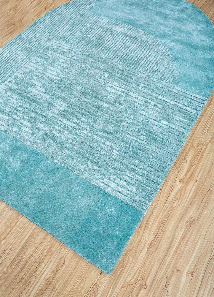 Designer Teppich sonderform - 150 x 210 cm - türkis