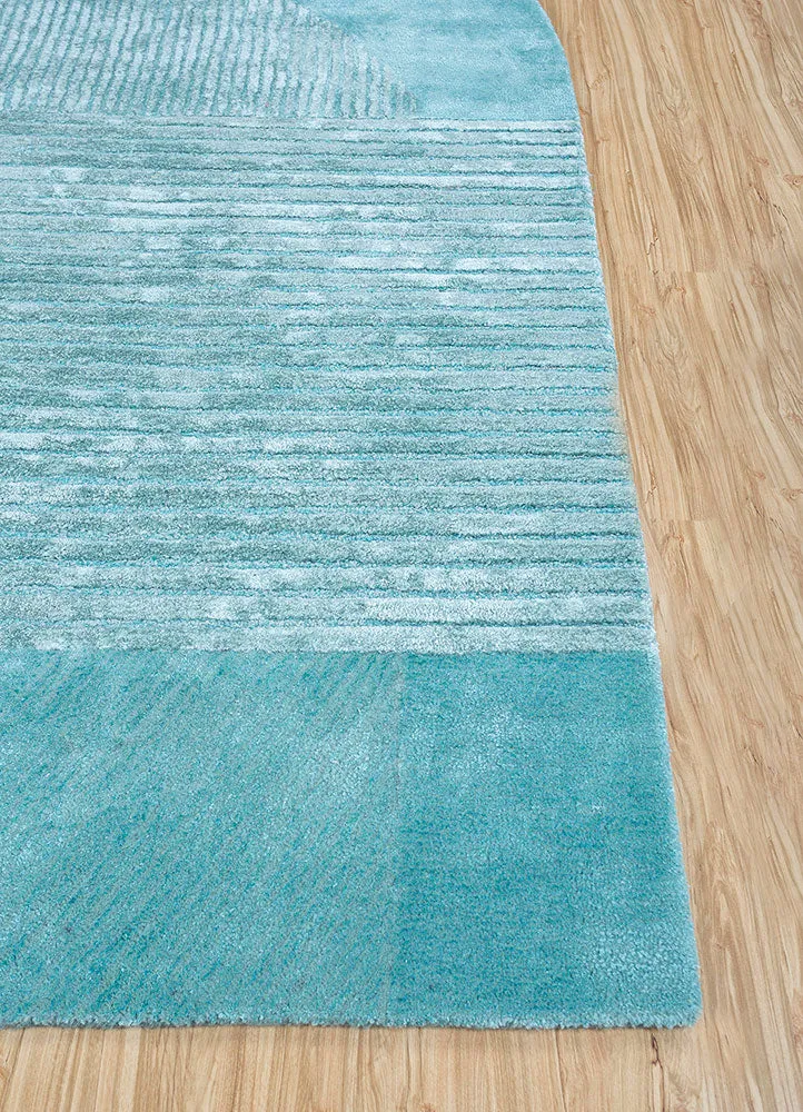 Designer Teppich sonderform - 150 x 210 cm - türkis