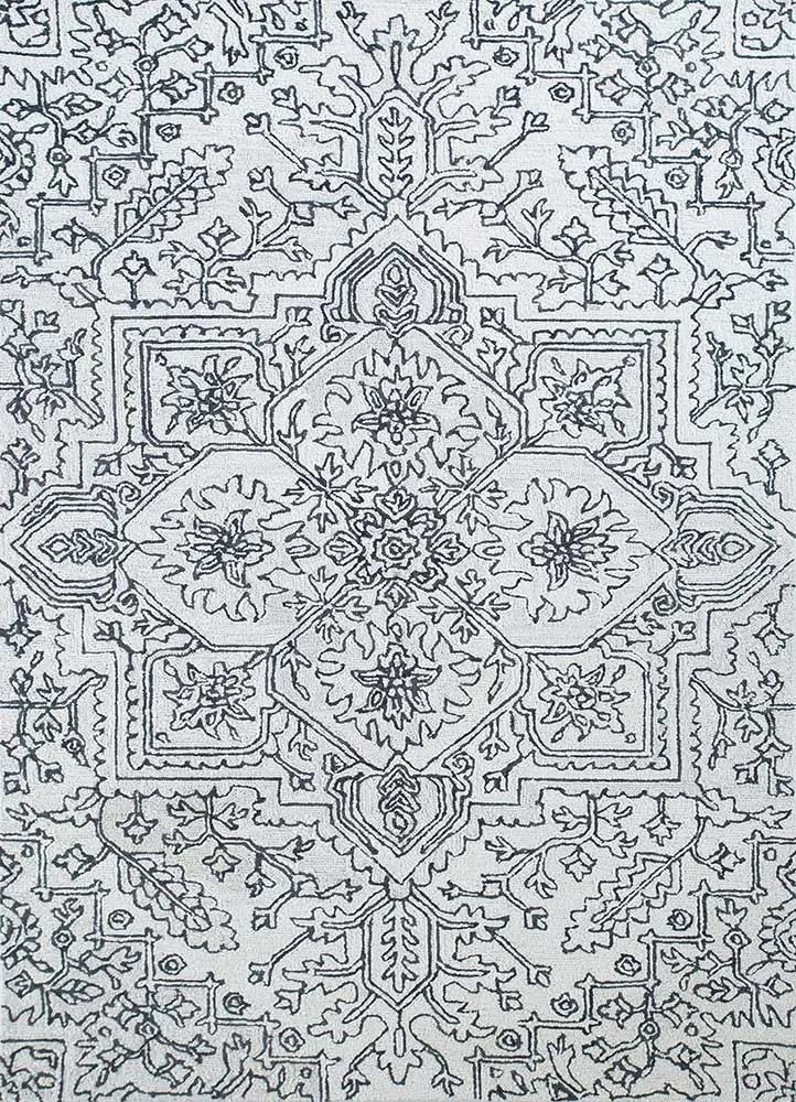Wollteppich - 150 x 240 cm - schwarz-weiß