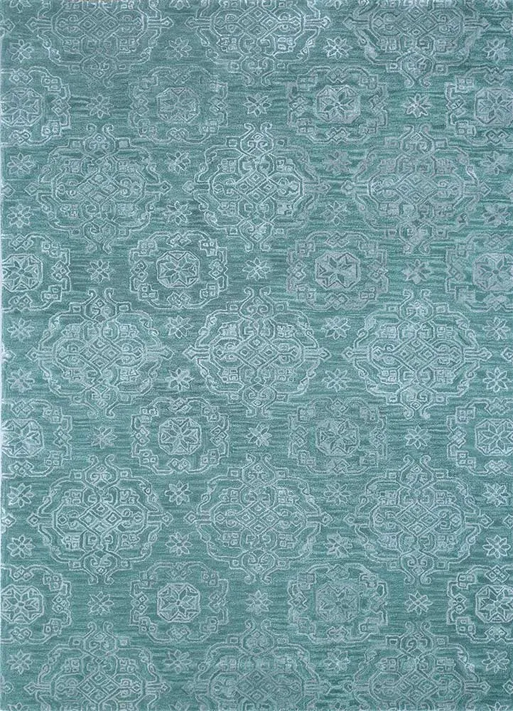 Wollteppich - 150 x 240 cm - türkis