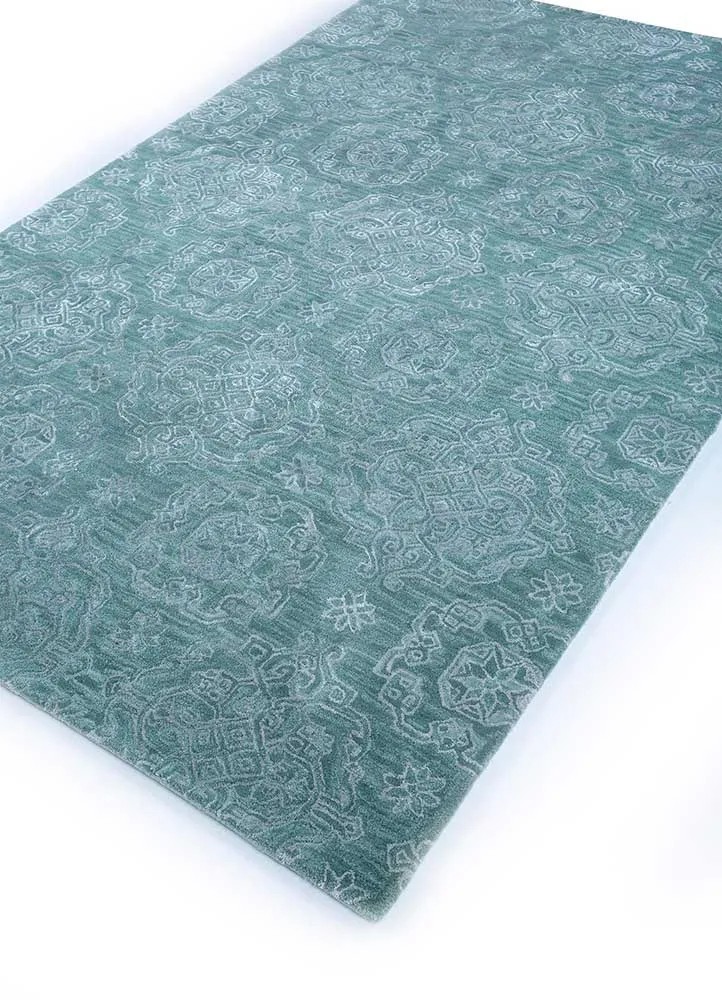 Wollteppich - 150 x 240 cm - türkis