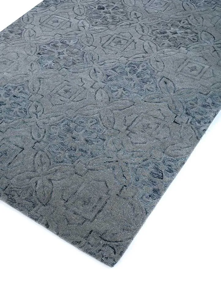Wollteppich - 150 x 240 cm - grau
