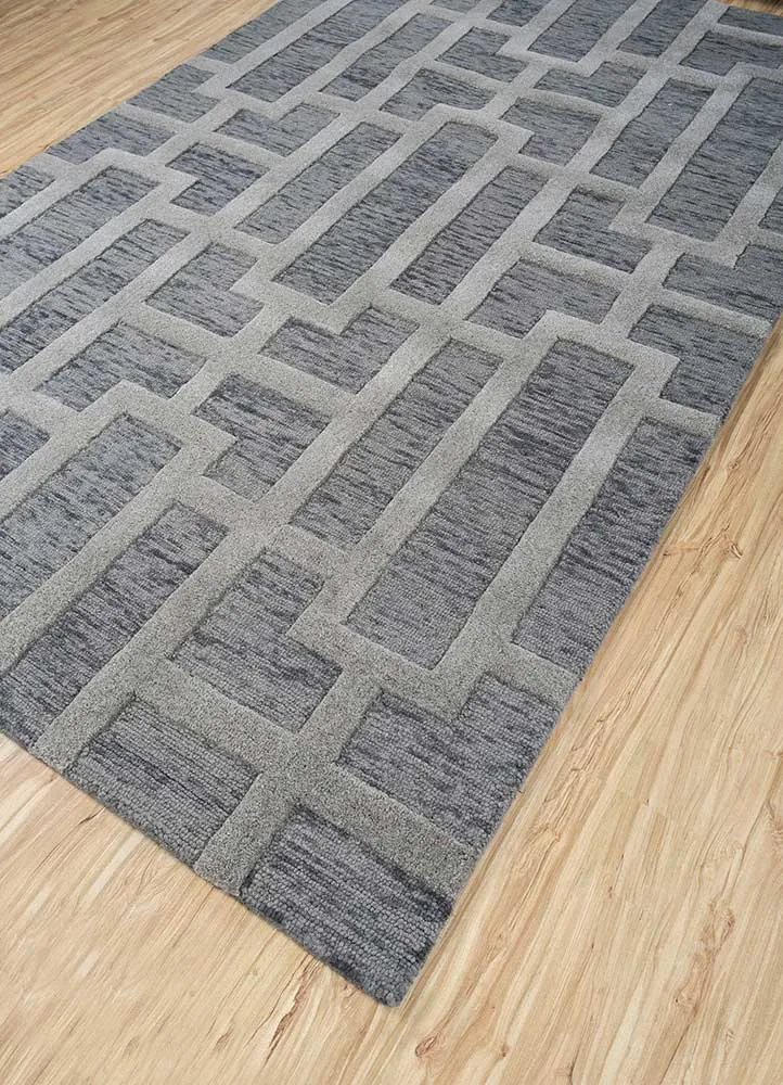 Wollteppich - 150 x 240 cm - grau
