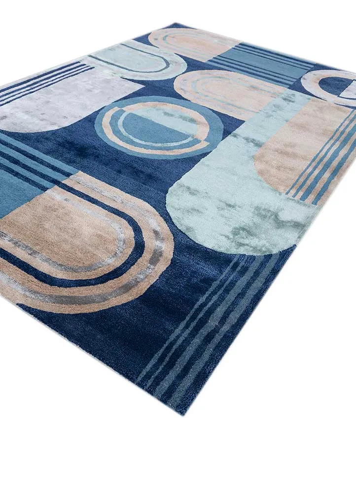 Wollteppich - 180 x 270 cm - blau