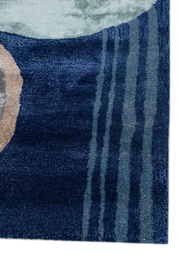 Wollteppich - 180 x 270 cm - blau