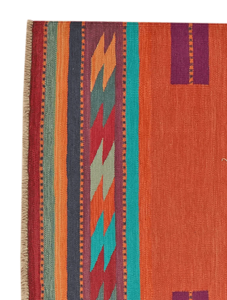 Kelim Gashgai · Handgewebt – Rot, 252x101 cm