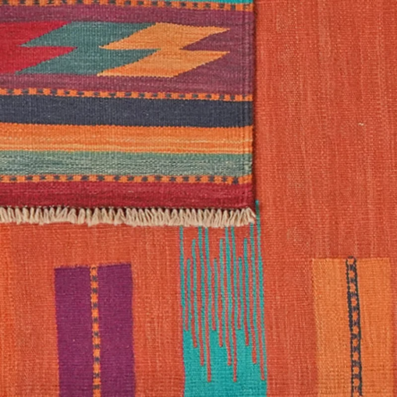 Kelim Gashgai · Handgewebt – Rot, 252x101 cm