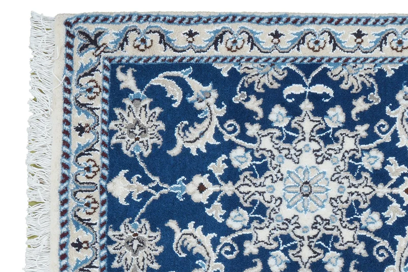 Nain 12La · Handgeknüpft – Blau, 88x61 cm