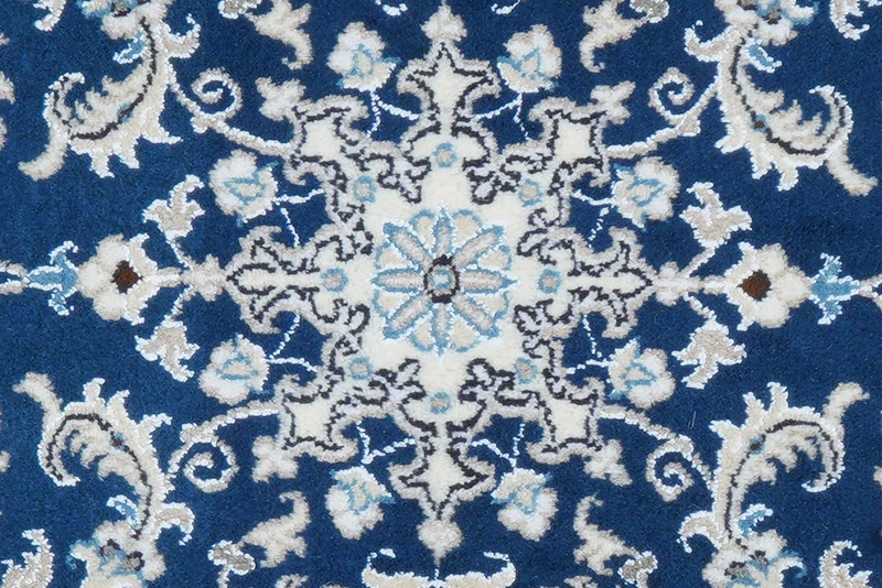 Nain 12La · Handgeknüpft – Blau, 88x61 cm