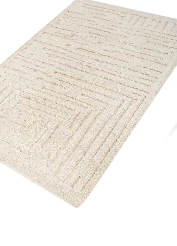 Wollteppich - 60 x 90 cm - creme