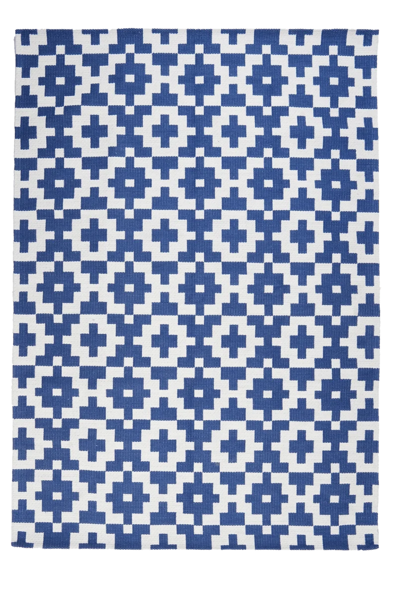 Dhurrie · Handgewebt – Blau, 120x170 cm