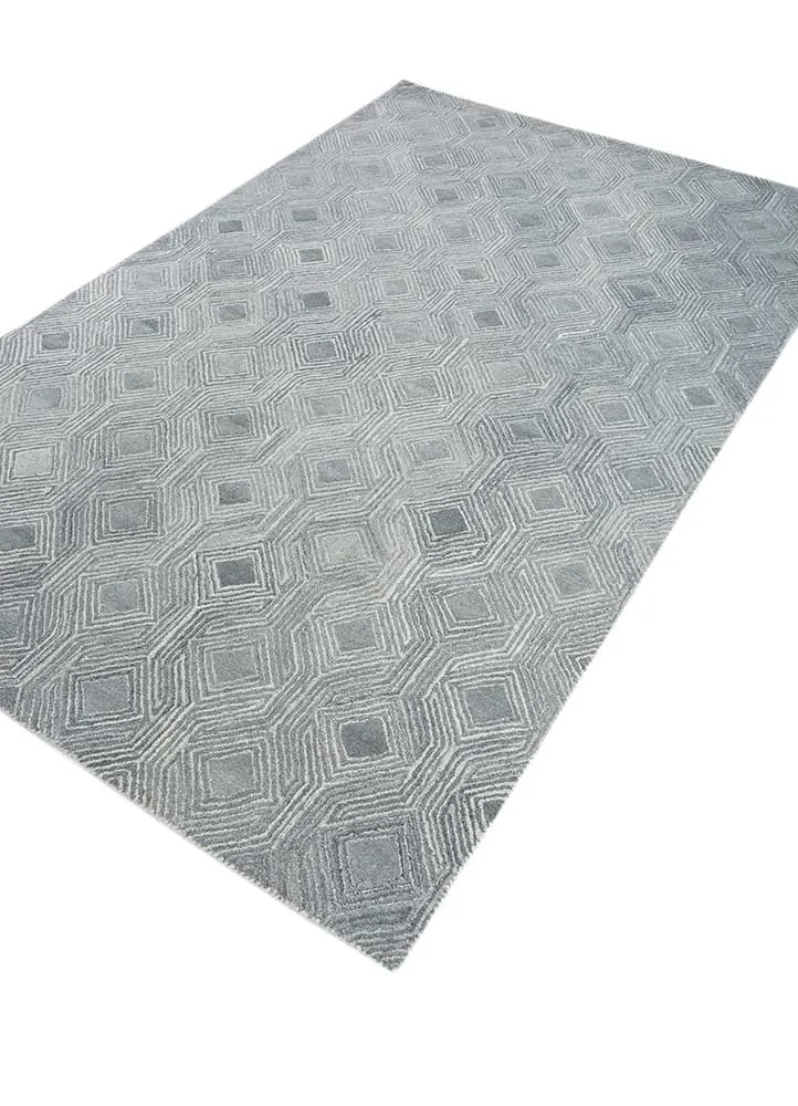 Wollteppich - 150 x 240 cm - hellgrau