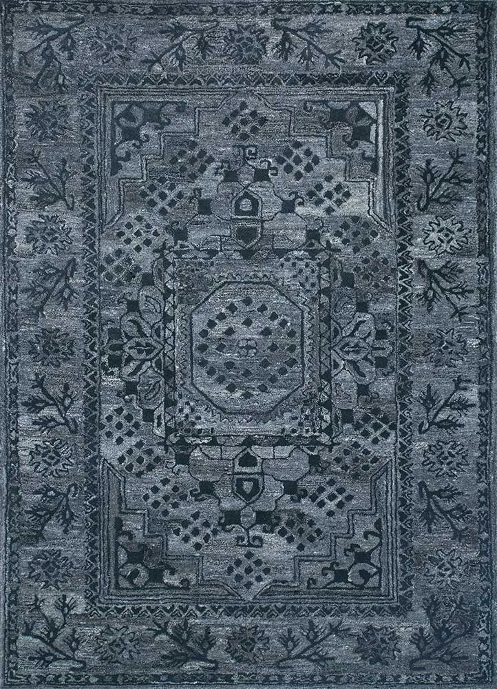 Wollteppich - 150 x 240 cm - seeblau