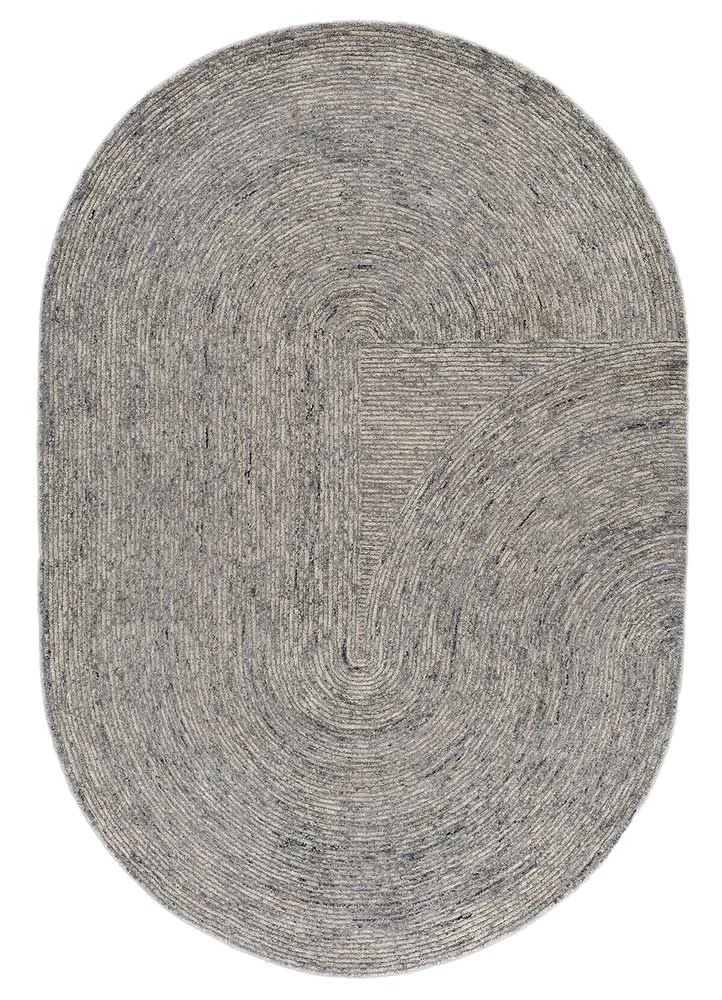 Wollteppich sonderform - 150 x 225 cm - grau