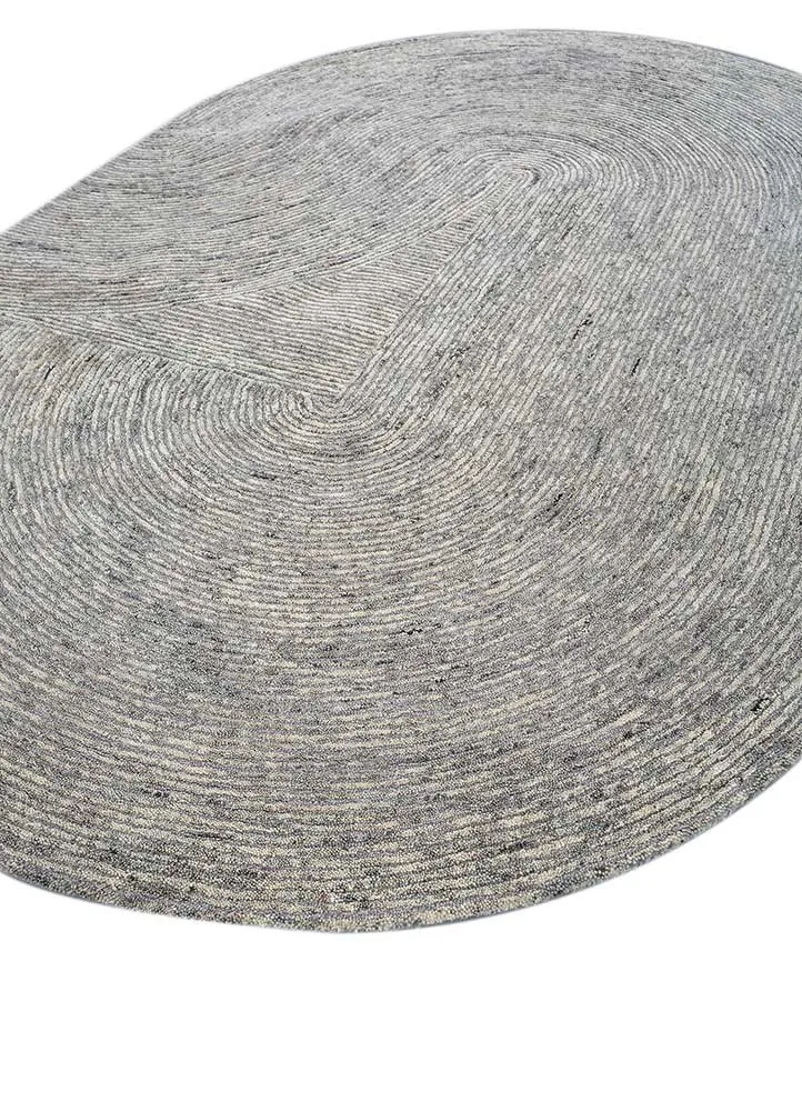 Wollteppich sonderform - 150 x 225 cm - grau