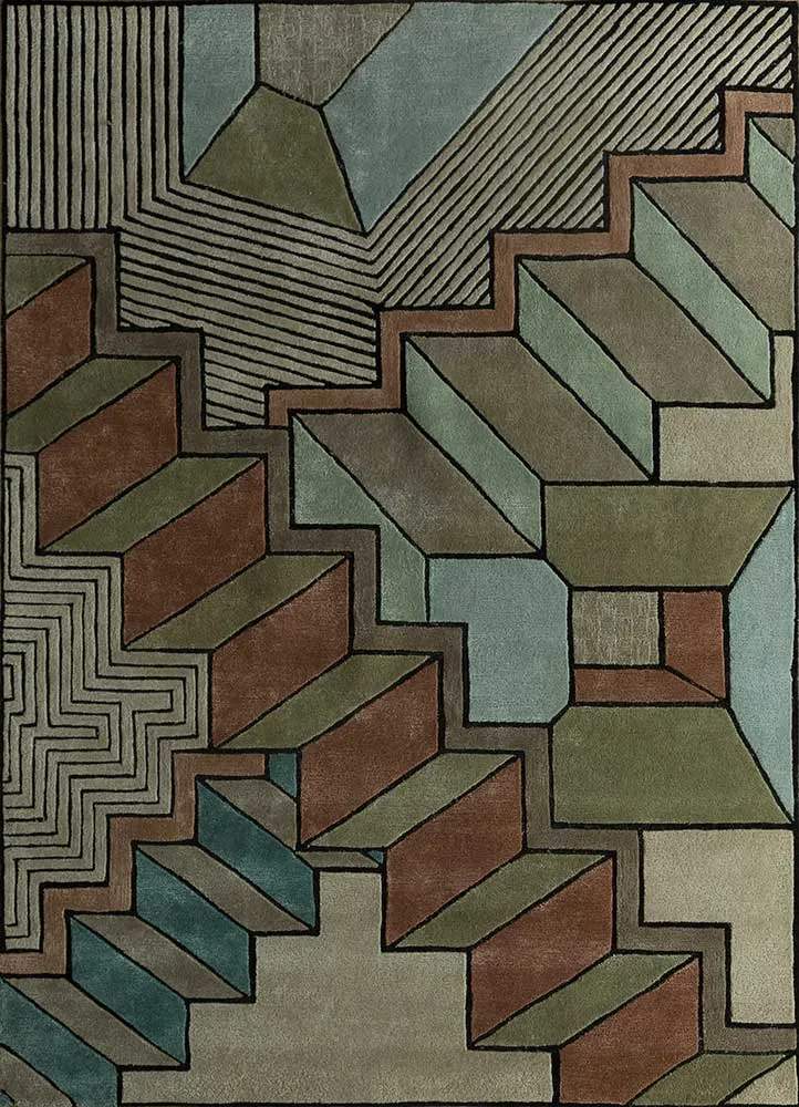 Wollteppich - 180 x 240 cm - grün