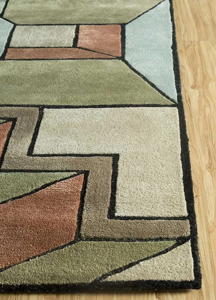 Wollteppich - 180 x 240 cm - grün