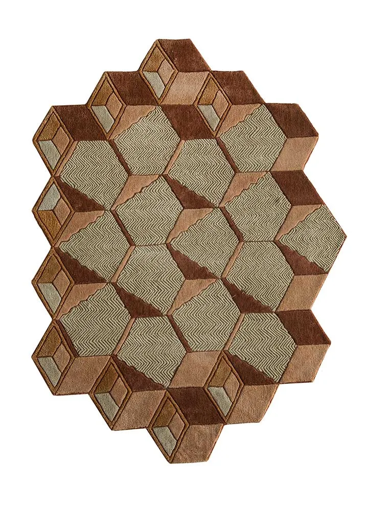Wollteppich sonderform - 140 x 195 cm - minzgrün