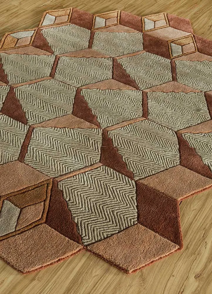Wollteppich sonderform - 140 x 195 cm - minzgrün