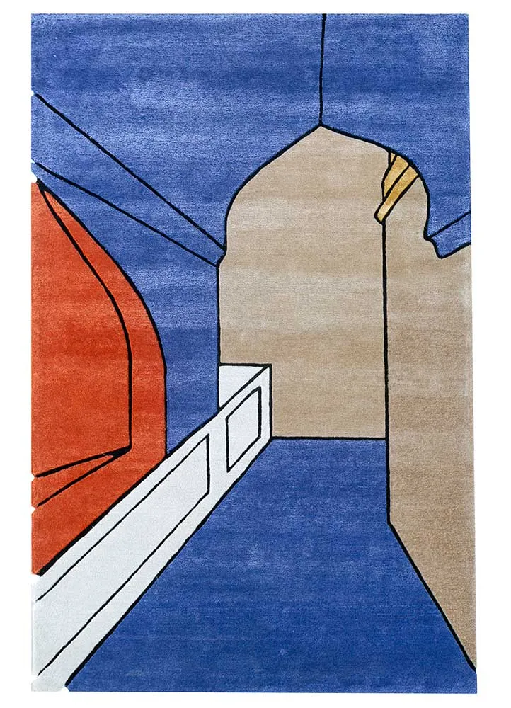 Wollteppich sonderform - 150 x 240 cm - mehrfarbig