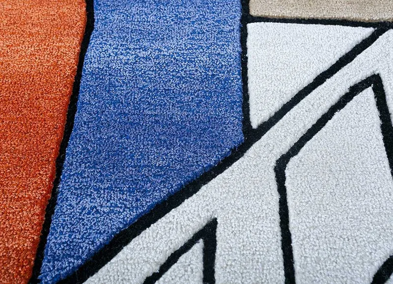 Wollteppich sonderform - 150 x 240 cm - mehrfarbig