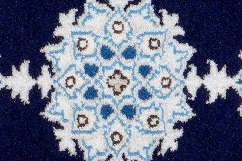 Nain 12La · Handgeknüpft – Blau, 62x40 cm