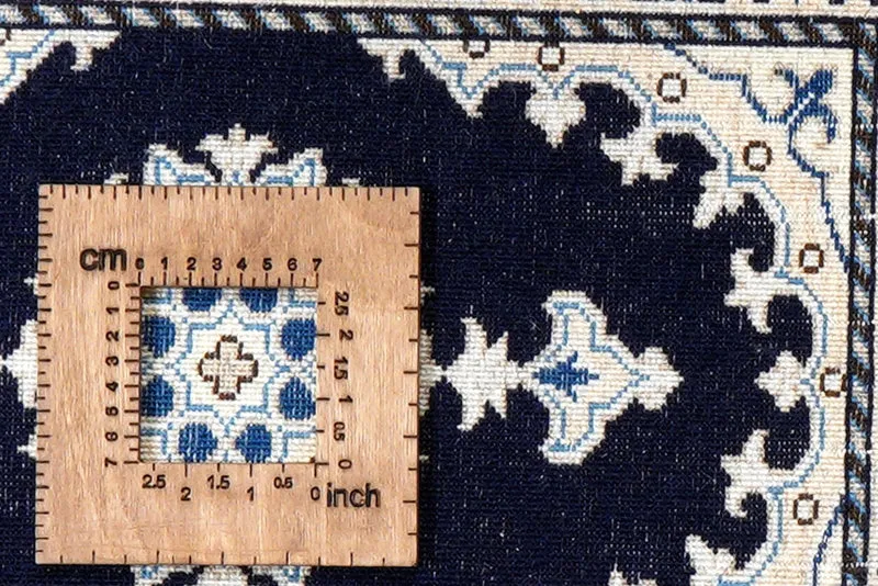 Nain 12La · Handgeknüpft – Blau, 62x40 cm