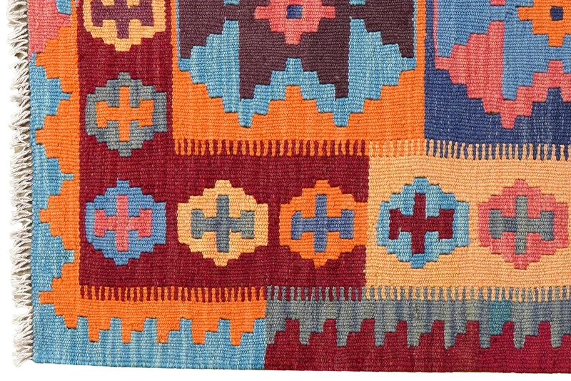 Kelim Gashgai · Handgewebt – Bunt, 129x84 cm