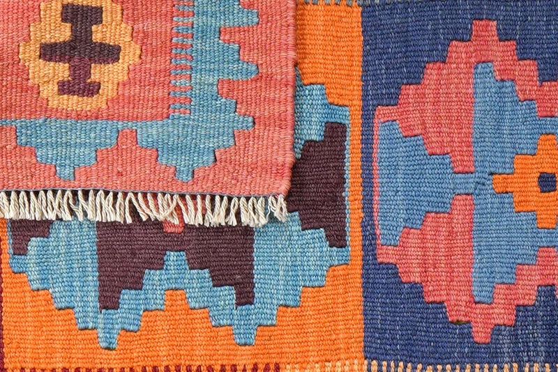 Kelim Gashgai · Handgewebt – Bunt, 129x84 cm