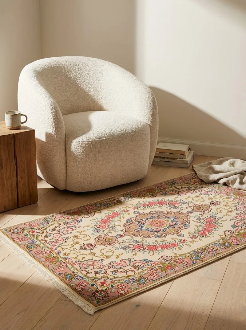 Tabriz 50 Raj · Handgeknüpft – Beige, 93x59 cm