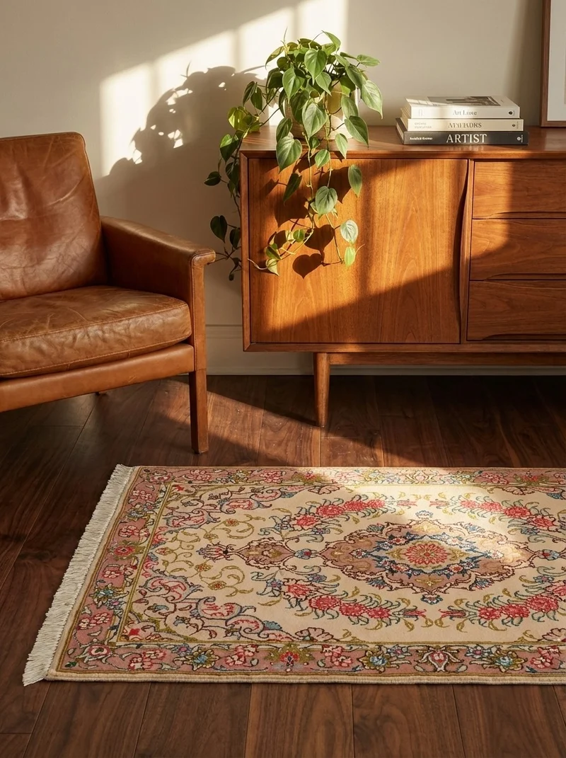 Tabriz 50 Raj · Handgeknüpft – Beige, 93x59 cm