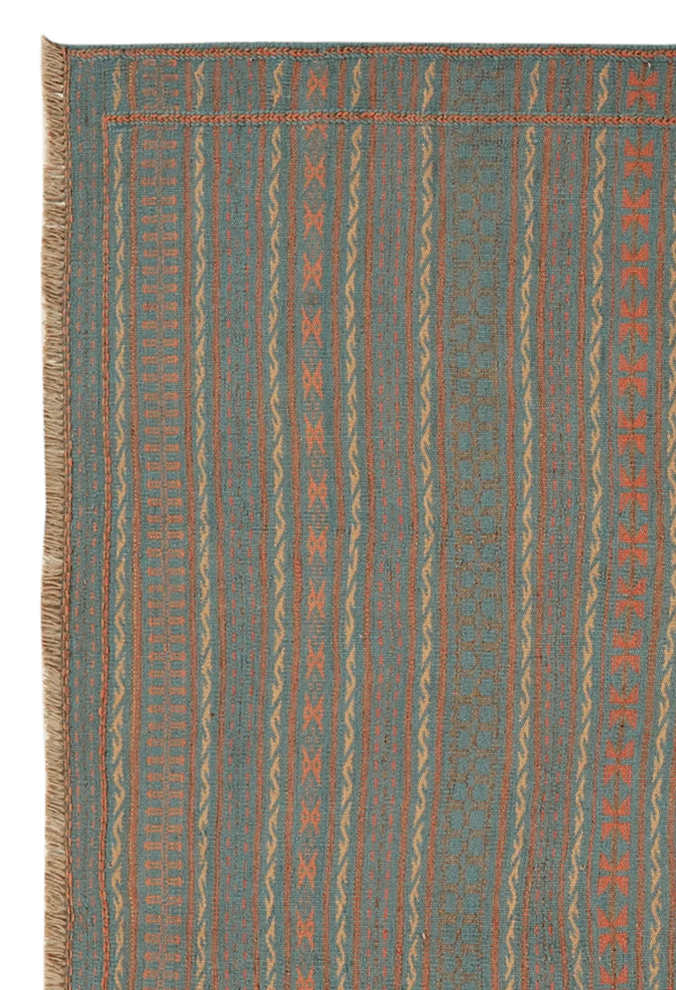 Kelim Kordi · Handgewebt – Blau, 246x172 cm