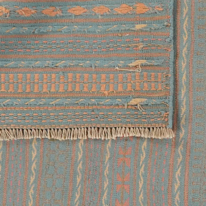 Kelim Kordi · Handgewebt – Blau, 246x172 cm