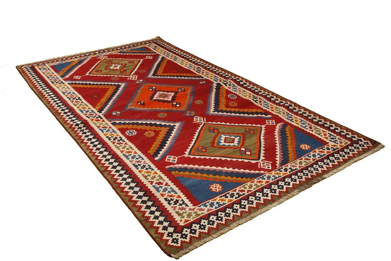 Kelim Gashgai Old · Handgewebt – Bunt, 281x165 cm