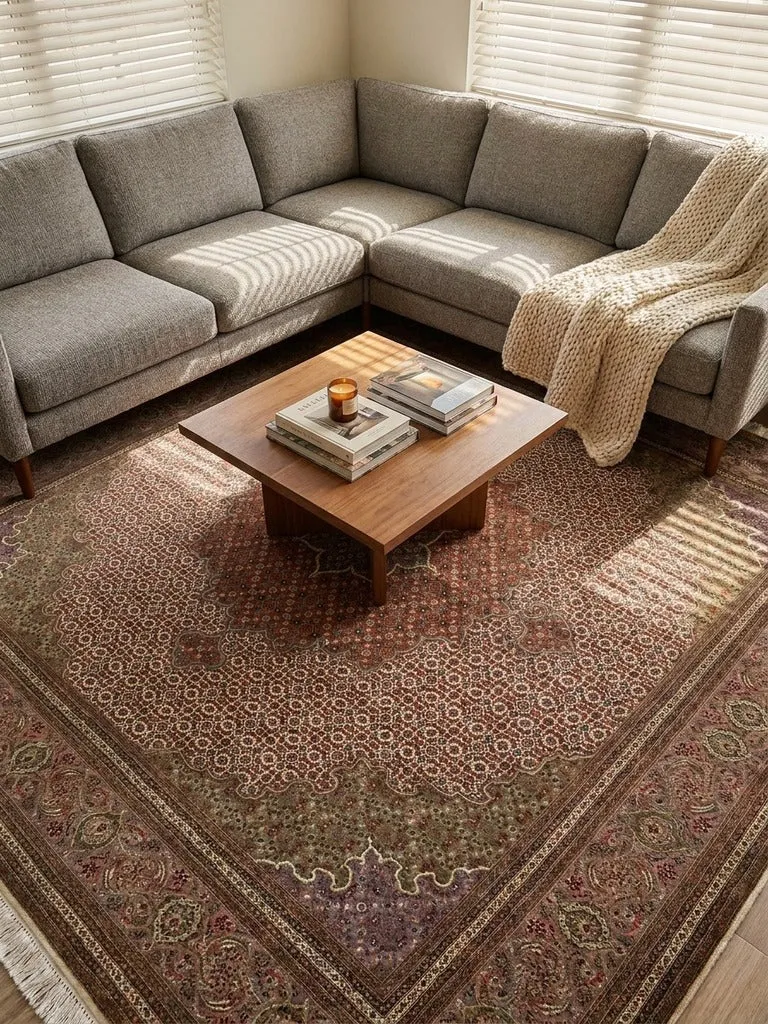 Tabriz 50 Raj · Handgeknüpft – Braun, 248x244 cm
