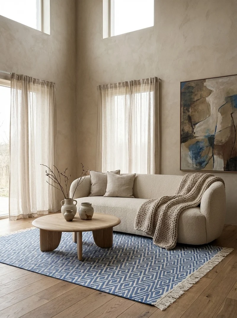 Dhurrie · Handgewebt – Blau, 160x230 cm