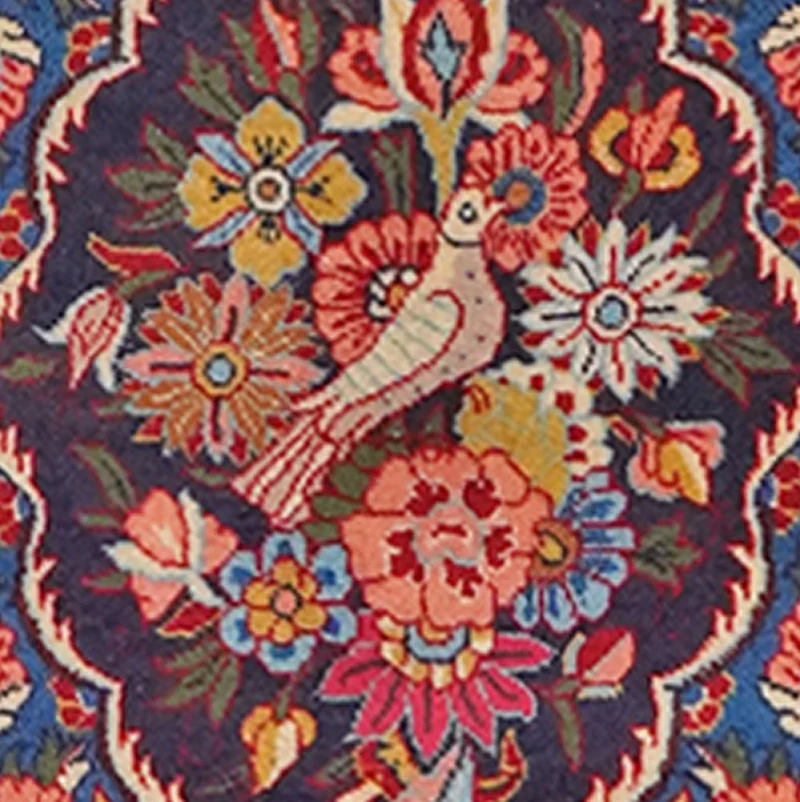 Kashan · Handgeknüpft – Blau, 54x46 cm
