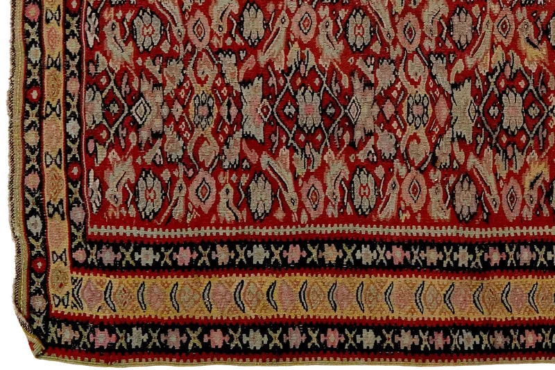 Kelim Senneh · Handgewebt – Rot, 198x138 cm