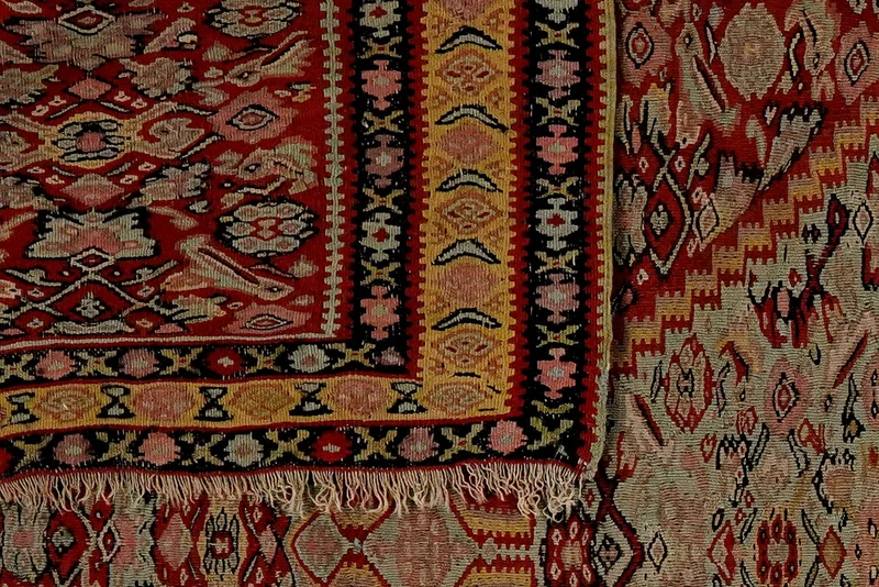 Kelim Senneh · Handgewebt – Rot, 198x138 cm