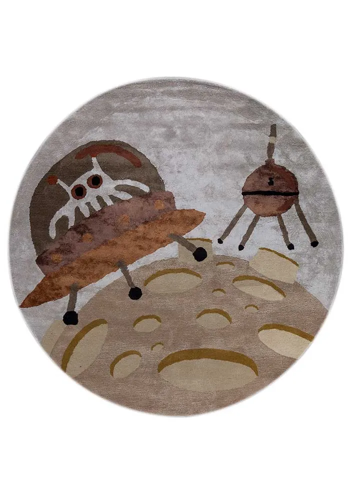 Wollteppich rund - 210 x 210 cm - mehrfarbig
