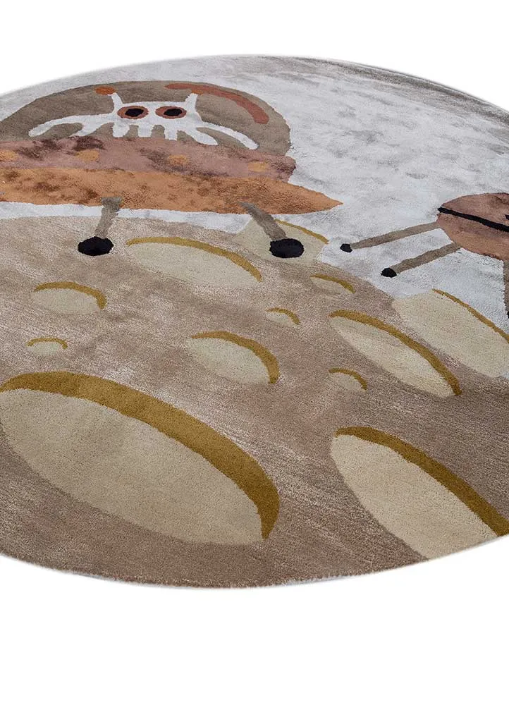 Wollteppich rund - 210 x 210 cm - mehrfarbig